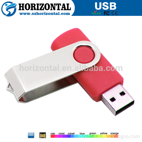 Red color 4GB metal Swivel USB Flash Memory with OEM logo